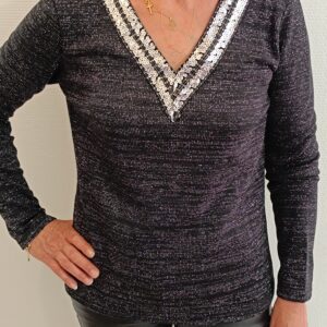 Pull brillant strass Shop' ton style