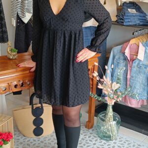 Robe courte noire voilage Shop' ton style