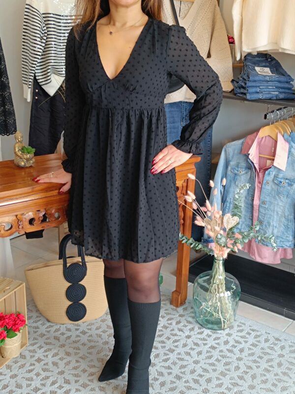 Robe courte noire voilage Shop' ton style