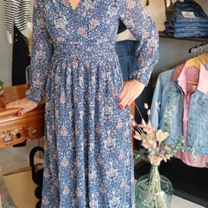 Robe longue voilage motifs Shop' ton style