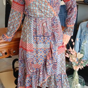 Robe longue voilage motifs Shop' ton style