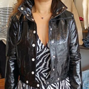 Veste vinyle noire Shop' ton style
