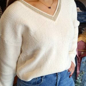 Pull beige Shop' ton style