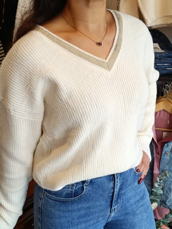 Pull beige Shop' ton style