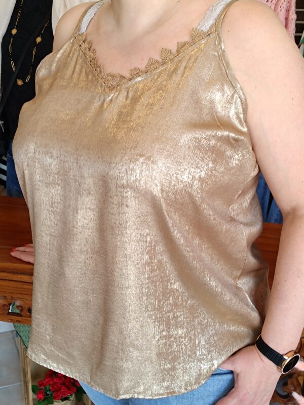 Top débardeur doré grande taille Shop' ton style