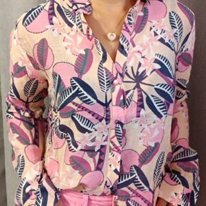 Chemisier fin motifs rose Shop' ton style