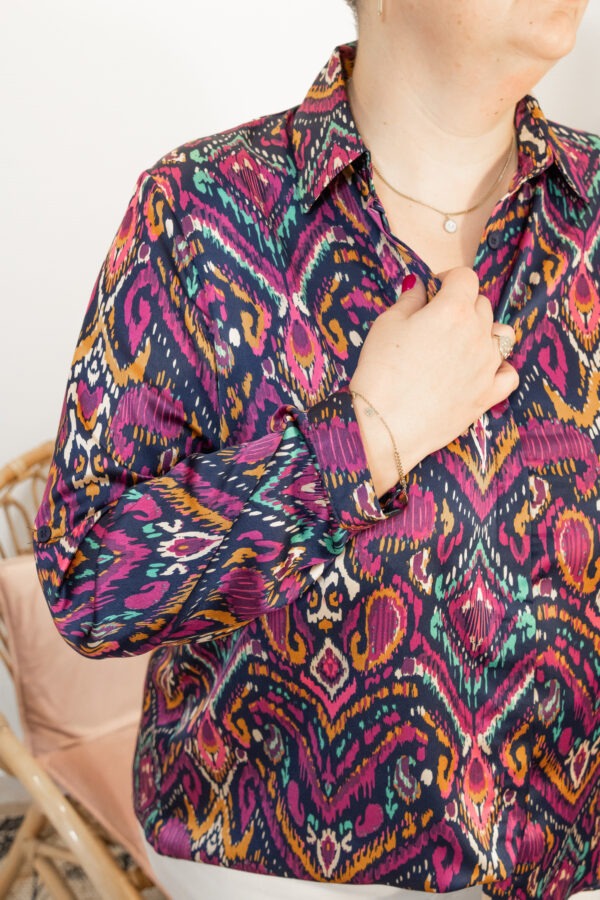 Chemise motifs fushia Grande taille Shop' ton style