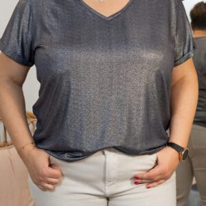 Haut marine métallisé Grande taille Shop' ton style