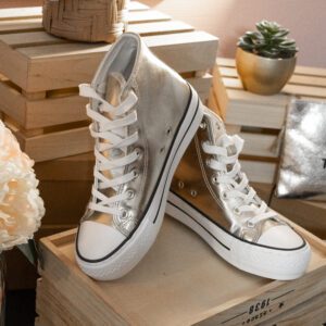 Baskets montantes dorées Shop' ton style