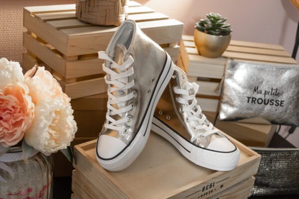 Baskets montantes dorées Shop' ton style